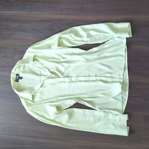 Express Light Green Semi Sheer Button Down Shirt